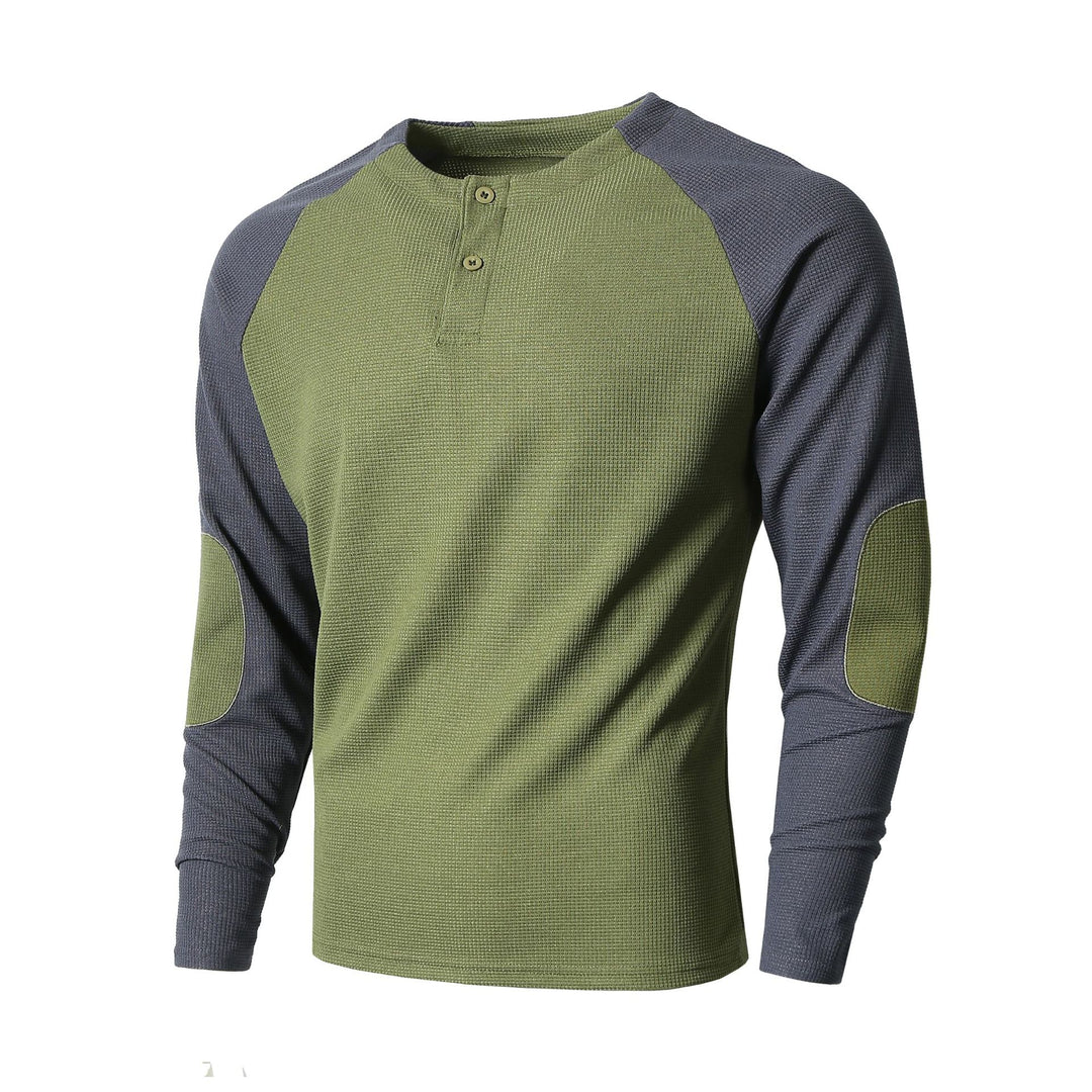Herren Langarmshirt mit gerafften Schultern und stylischem Kontrastdesign Echoarchiv
