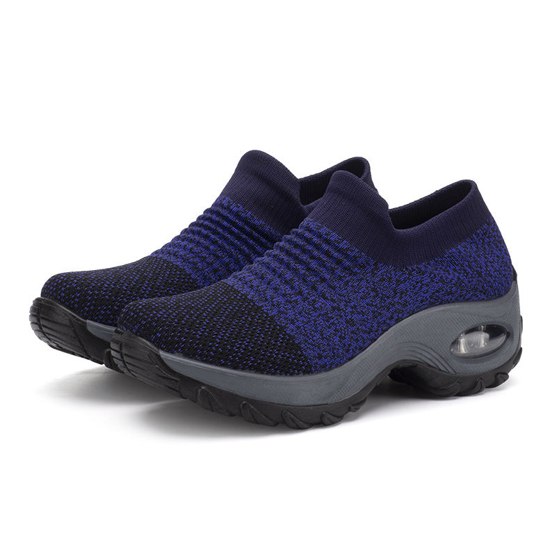 Damen gestrickter Sock-Sneaker mit sichtbarer Luftkammer und gedämpfter Plateausohle Echo Archiv
