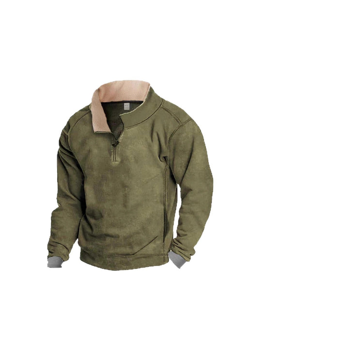 Herren Fleece-Pullover mit einem hochschließenden Kragen und praktischen Seitentaschen Echoarchiv