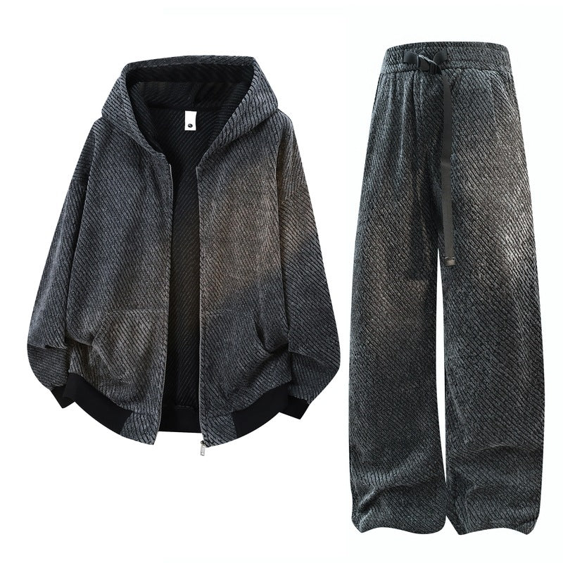 Damen breite Samt-Jogginghosen mit elastischem Bund, Kordelzug und lässiger Culotte-Passform – Avélisse