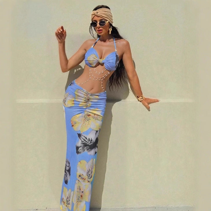 Damen Strandkleid mit trendigem Leo-Print und raffinierten Schnürdetails Echo Archiv