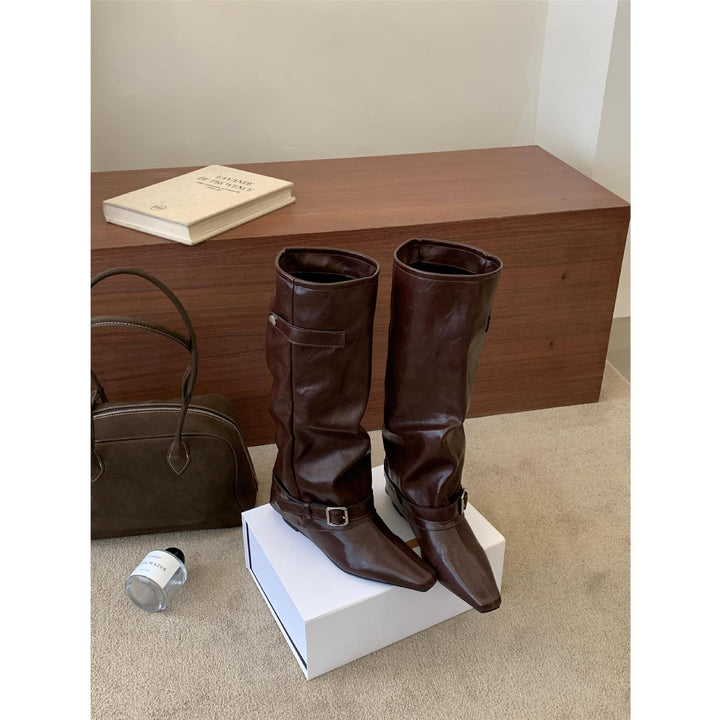 Damen Überknie-Stiefel aus Leder Echo Archiv