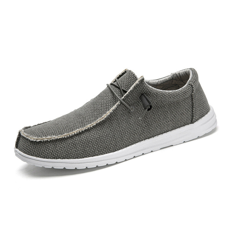 Herren Legerer Canvas-Mokassin-Slipper mit geflochtener Schnürung und gefleckter EVA-Sohle Echoarchiv