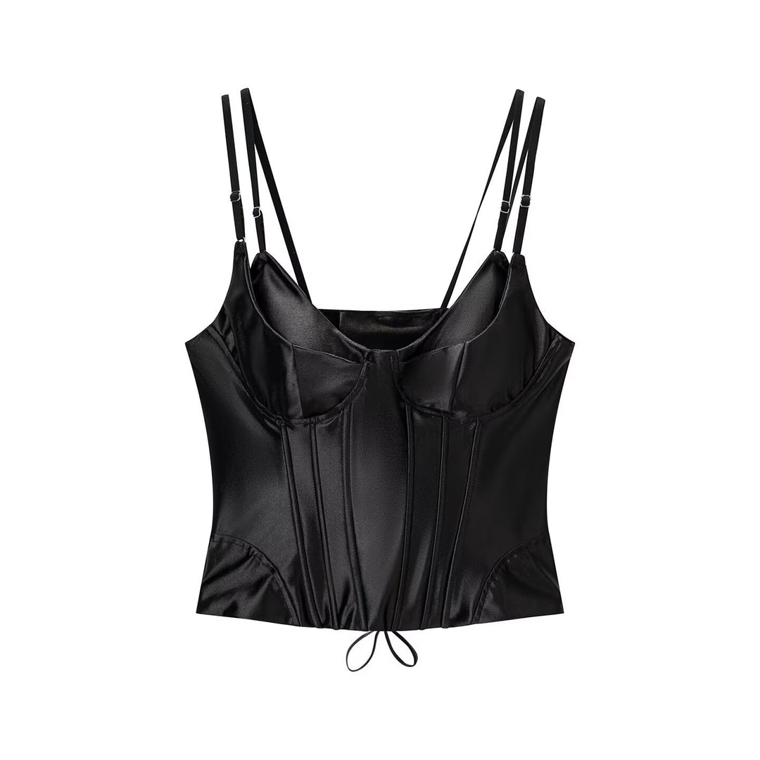 Damen Corsagenoberteil mit luxuriösem Satin-Finish und verstellbaren Trägern Echo Archiv