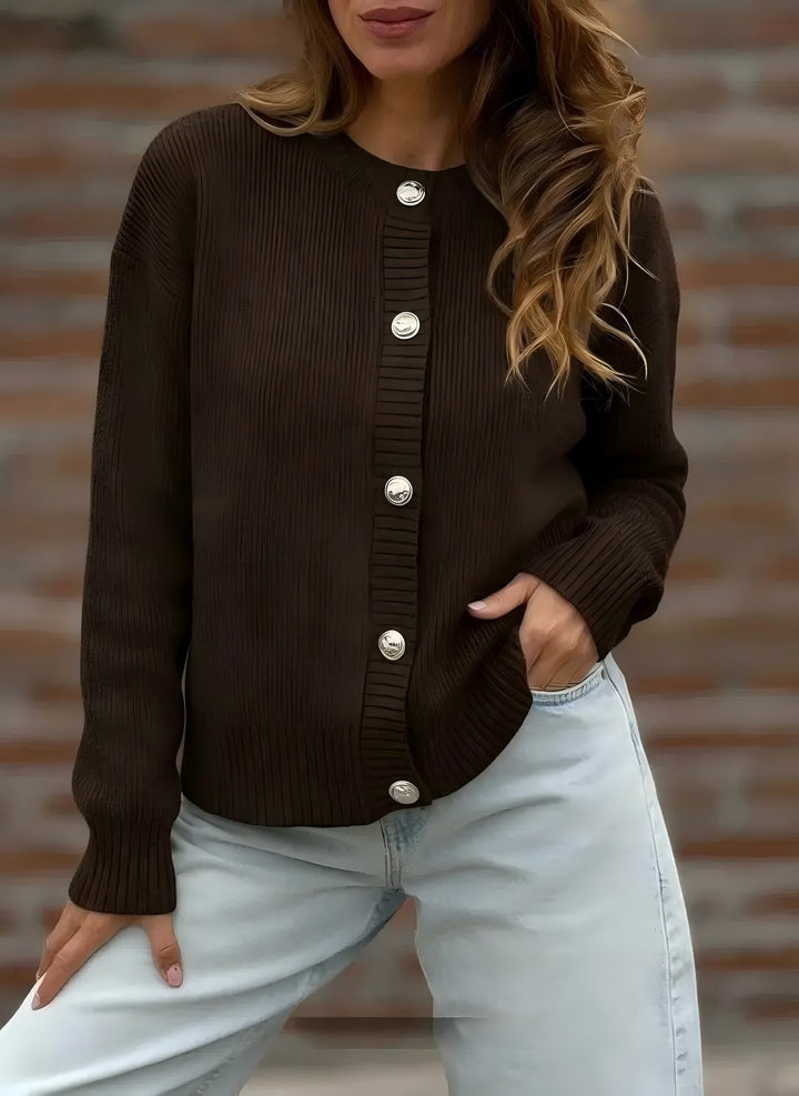 Damen Stylische Strickjacke mit Knopfverschluss Echo Archiv