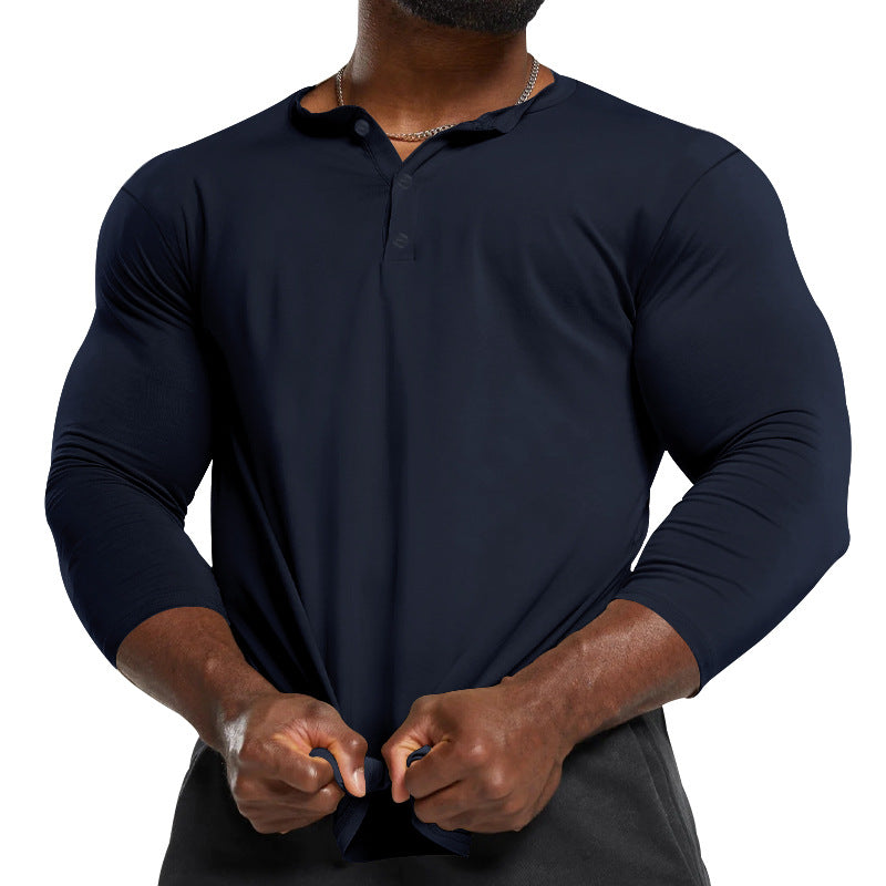 Herren Longsleeve Henley aus leichter Baumwollmischung Echoarchiv