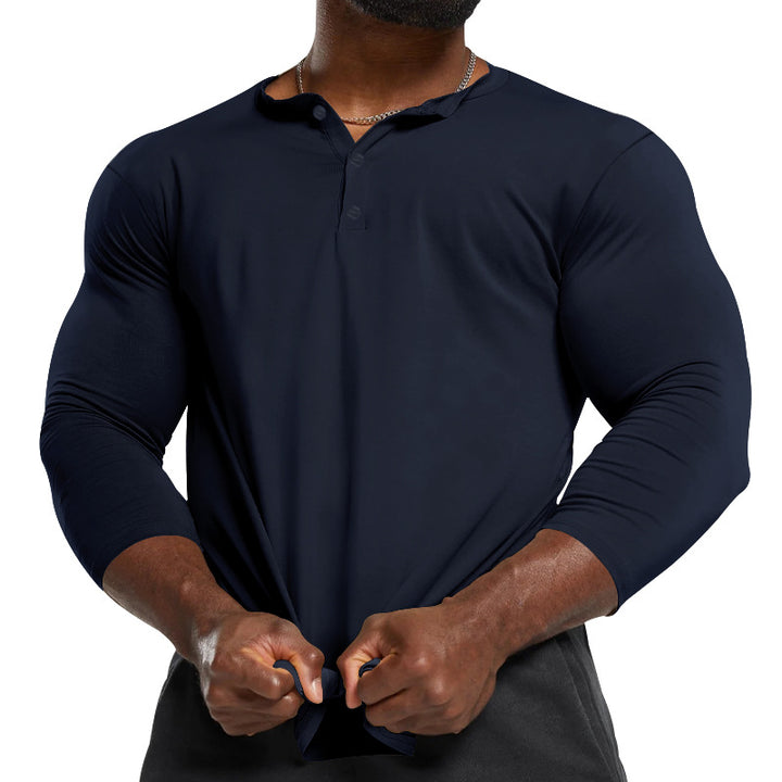 Herren Longsleeve Henley aus leichter Baumwollmischung Echoarchiv