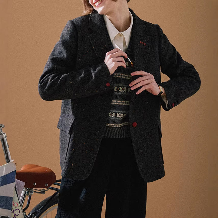 Damen Eleganter Tweed-Blazer mit feinen Akzenten Echoarchiv