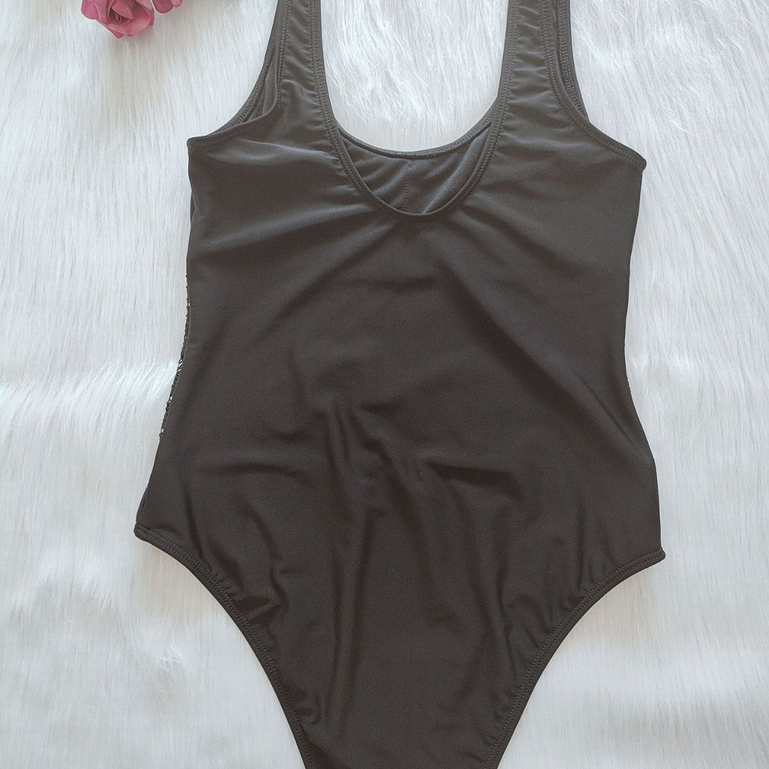 Damen Eleganter Einteiler-Badeanzug mit Spitzenakzenten Echo Archiv