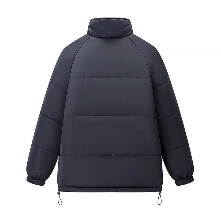 Damen nan warme Oversize-Steppjacke mit kariertem Innenfutter, Stehkragen und Tunnelzugsaum Echo Archiv