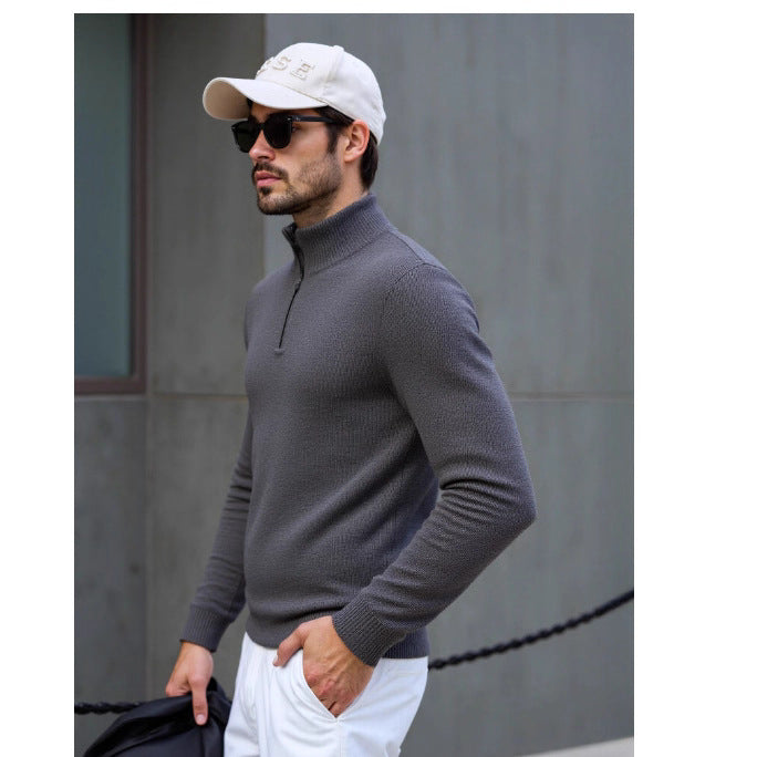 Herren Rollkragenpullover mit modernem Strukturdesign Echoarchiv