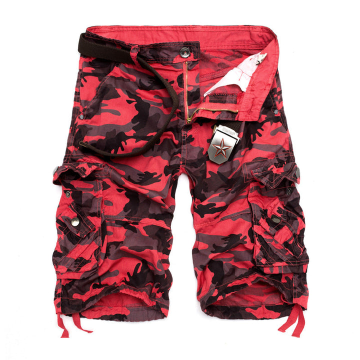 Herren Camo Cargo-Shorts mit mehreren Taschen und verstellbarem Bund Echoarchiv