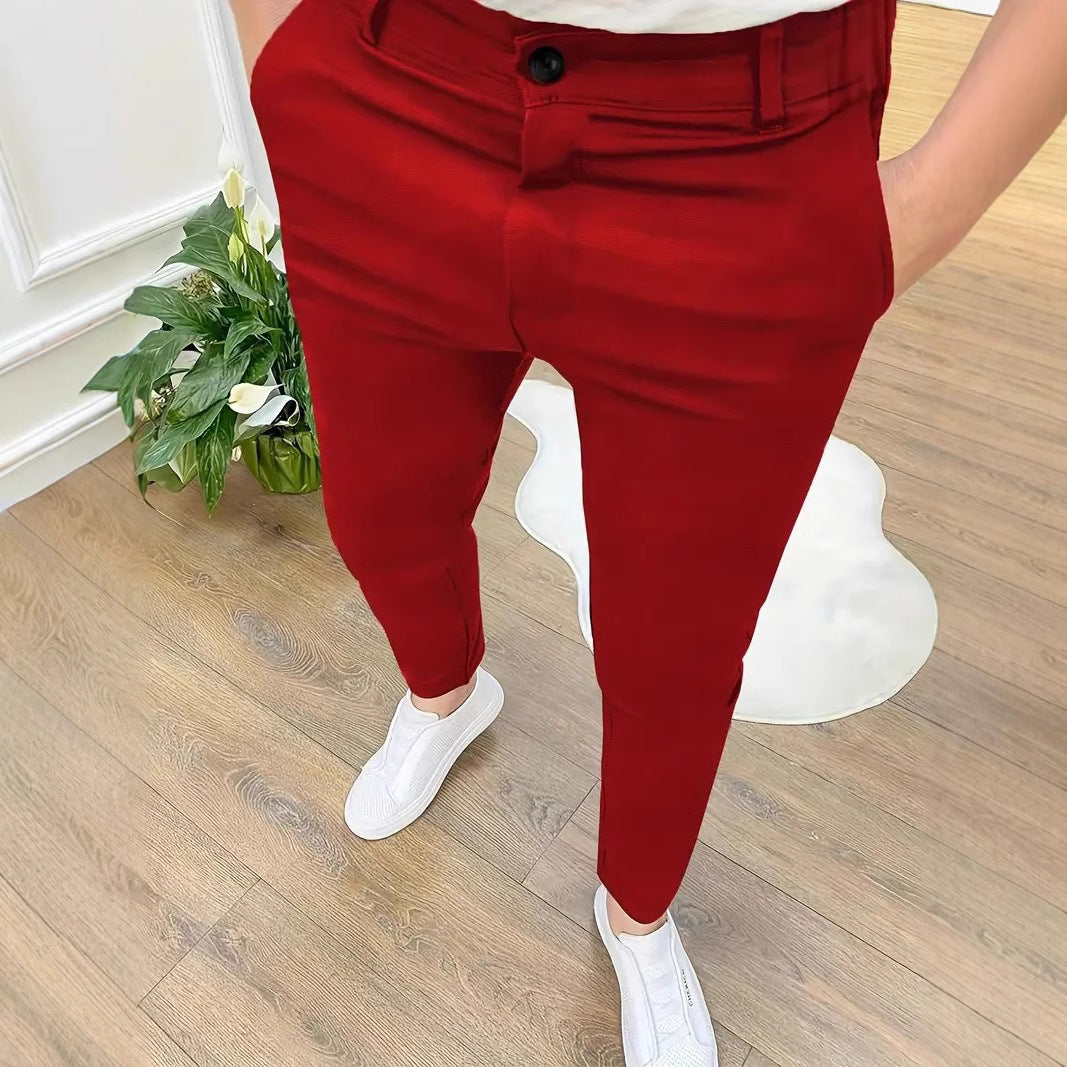 Herren Modische Slim-Fit Hose mit elastischem Bund und praktischen Taschen Echoarchiv