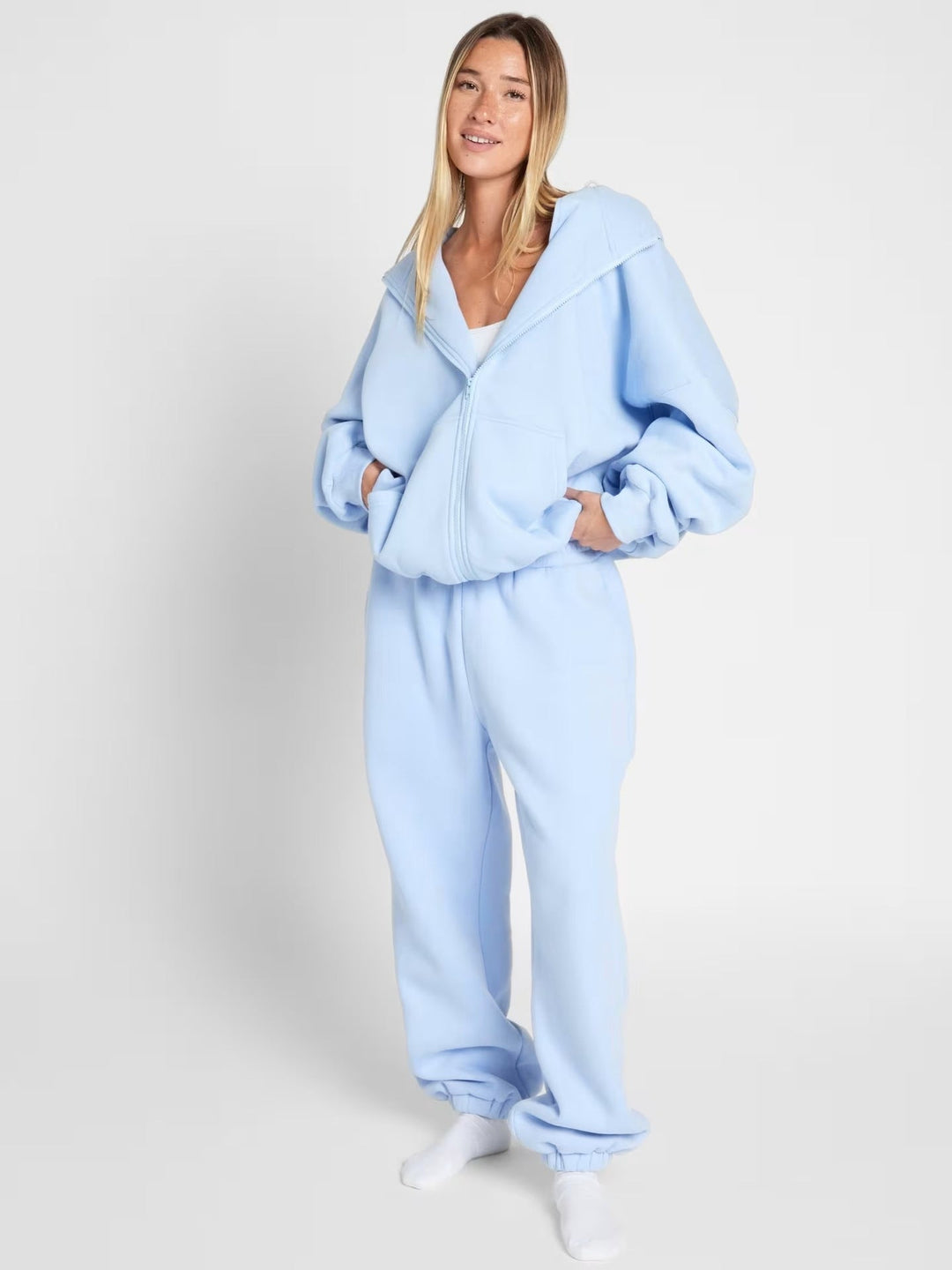 Damen Oversized Kapuzenjacke mit gemütlicher Passform und tiefen Taschen Echoarchiv