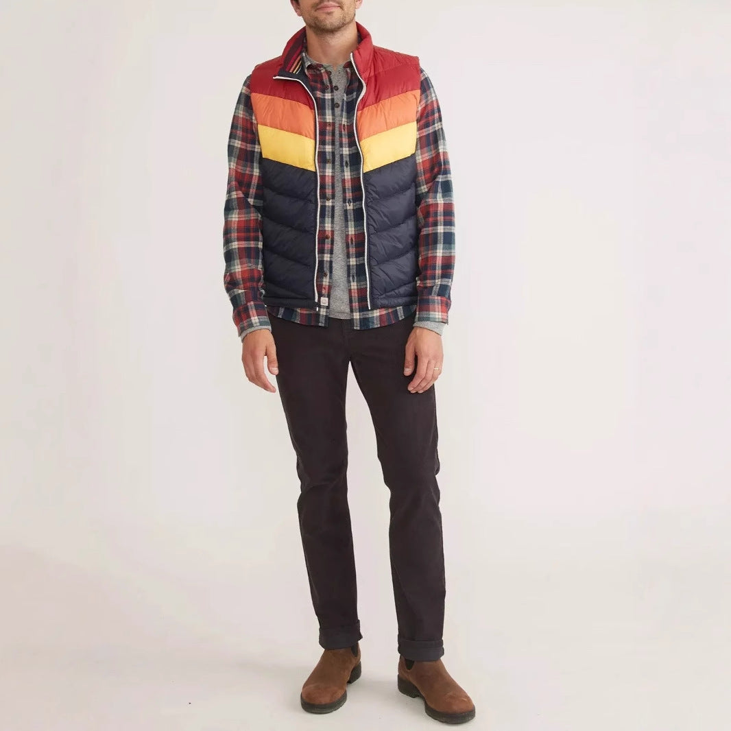 Herren Steppweste mit modernem Karomuster und Kontrastdesign Echoarchiv