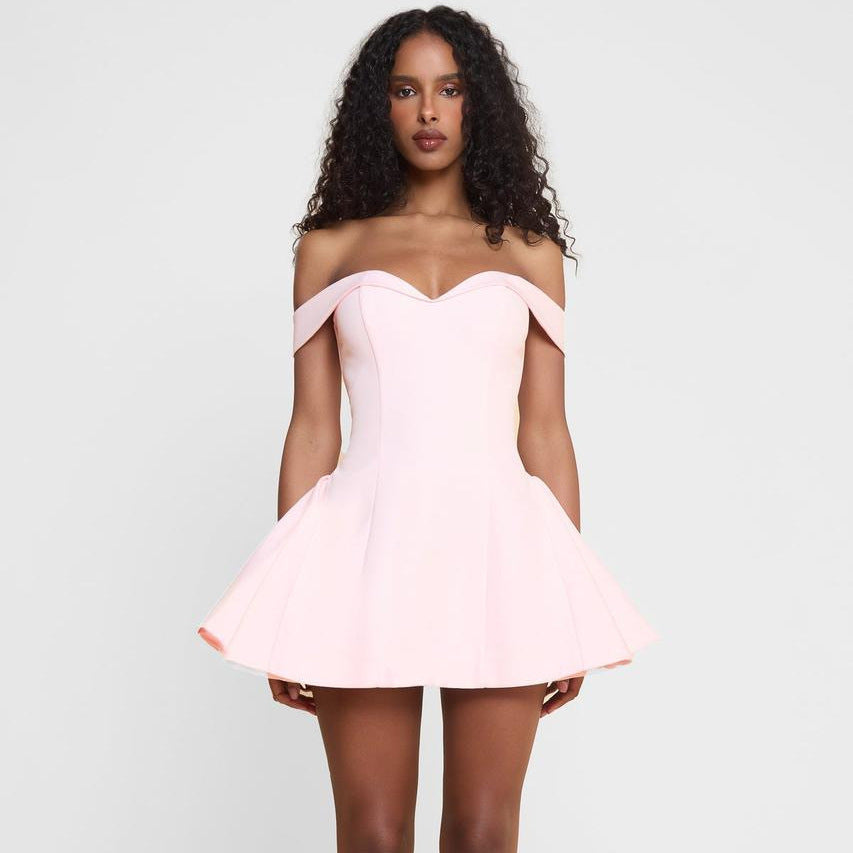 Damen Offshoulder Mini Kleid mit verspieltem Schnitt Echo Archiv
