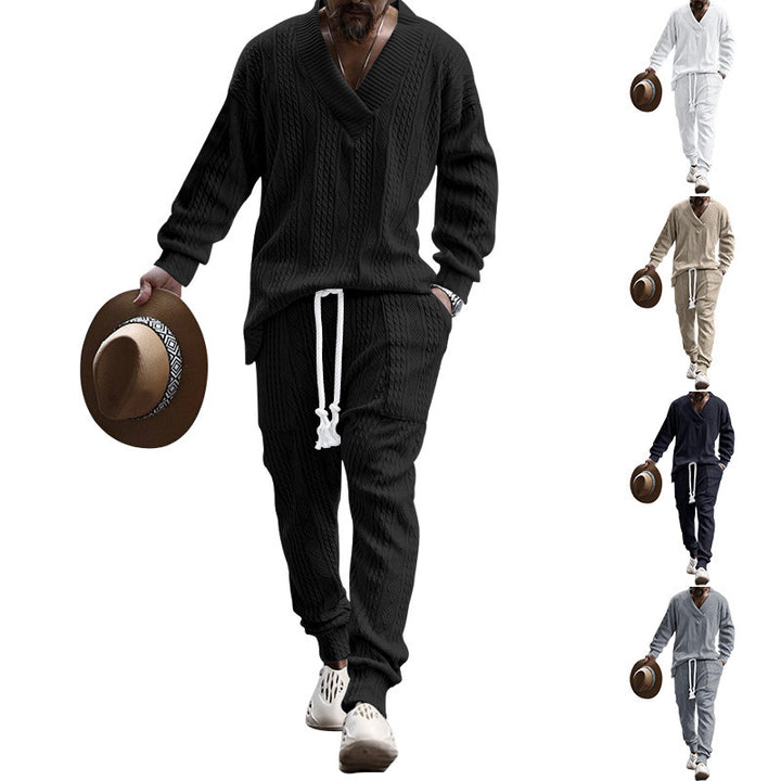 Herren Strick Pullover und Jogginghose Set Echoarchiv
