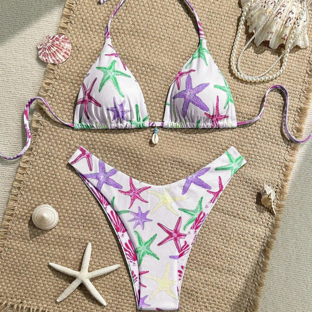 Damen Triangel-Bikini mit maritimem Sternenmuster Echo Archiv