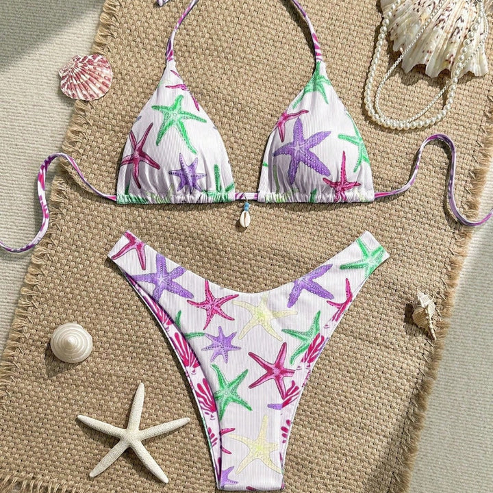 Damen Triangel-Bikini mit maritimem Sternenmuster Echo Archiv