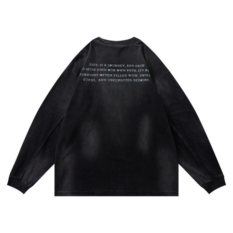 Unisex Oversize-Sweatshirt mit pigmentierter Waschung und dezentem Brustprint Echoarchiv
