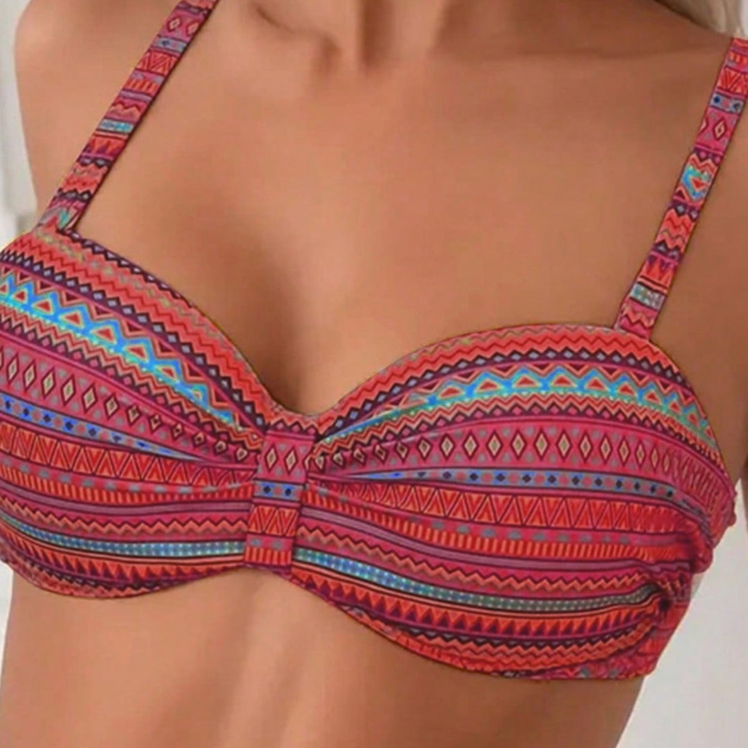 Damen Hochwertiger Bikini mit modischem Push-Up-Bra und hochgeschnittenem Unterteil Echo Archiv