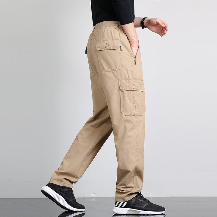 Herren Lockere Cargohose mit elastischem Bund, Multifach‑Taschen & geradem Bein Echo Archiv