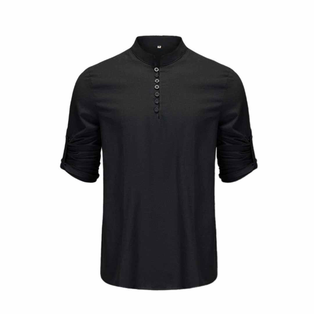 Herren Hemd mit modernen Knöpfen und praktischen hochgerollten Ärmeln Echoarchiv