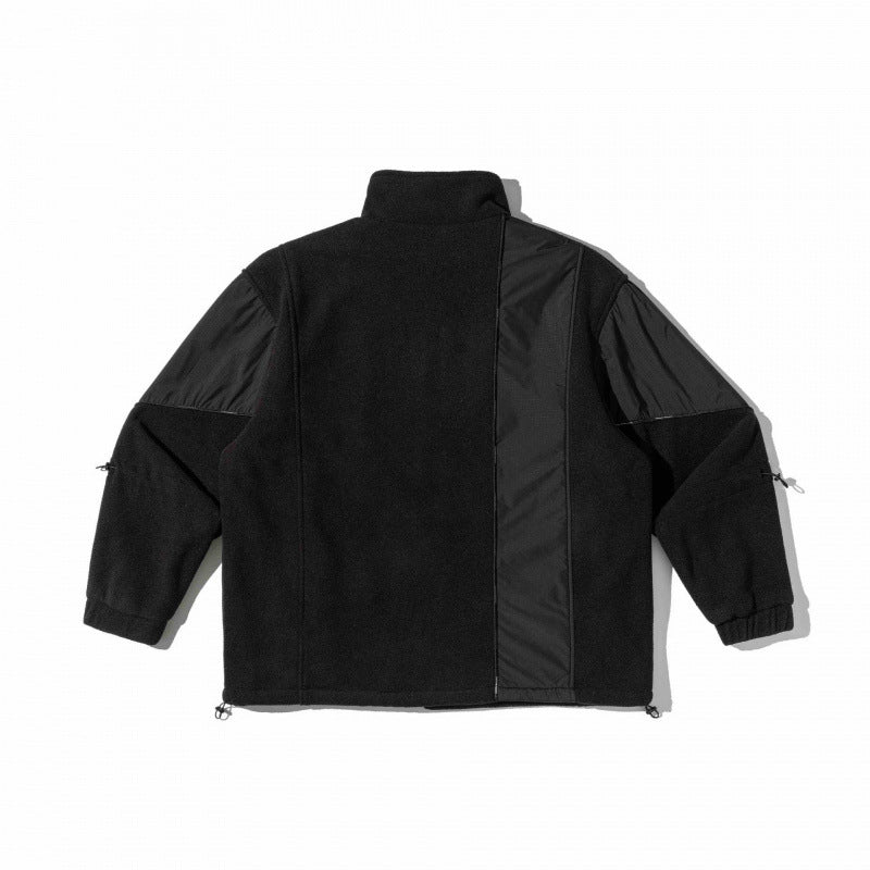 Unisex Oversize-Fleecejacke mit Nylon-Panelen, hohem Stehkragen und Multi-Taschen Echo Archiv