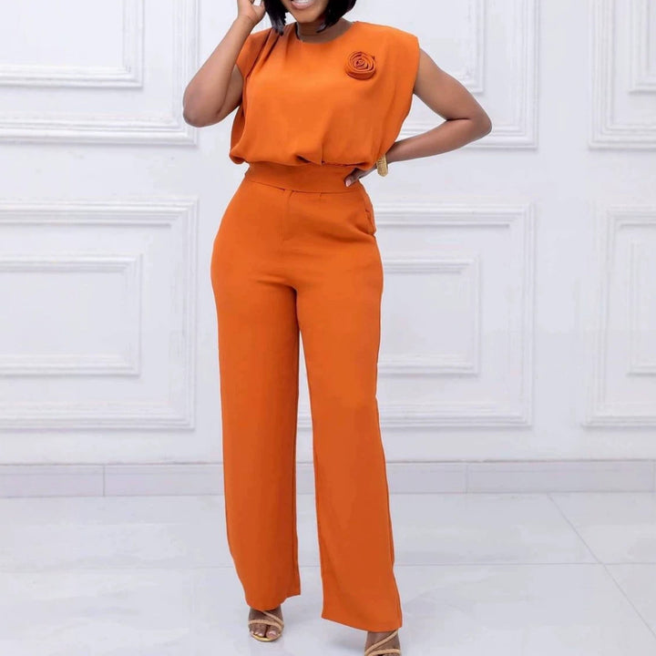 Damen eleganter All-in-One-Jumpsuit mit floralem Detail Echo Archiv