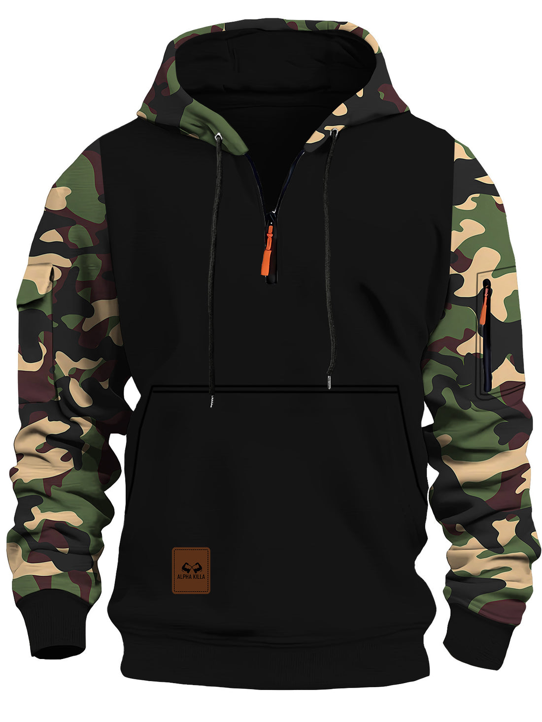 Herren modischer Kapuzenpullover mit multifunktionalen Taschen – Cavarno
