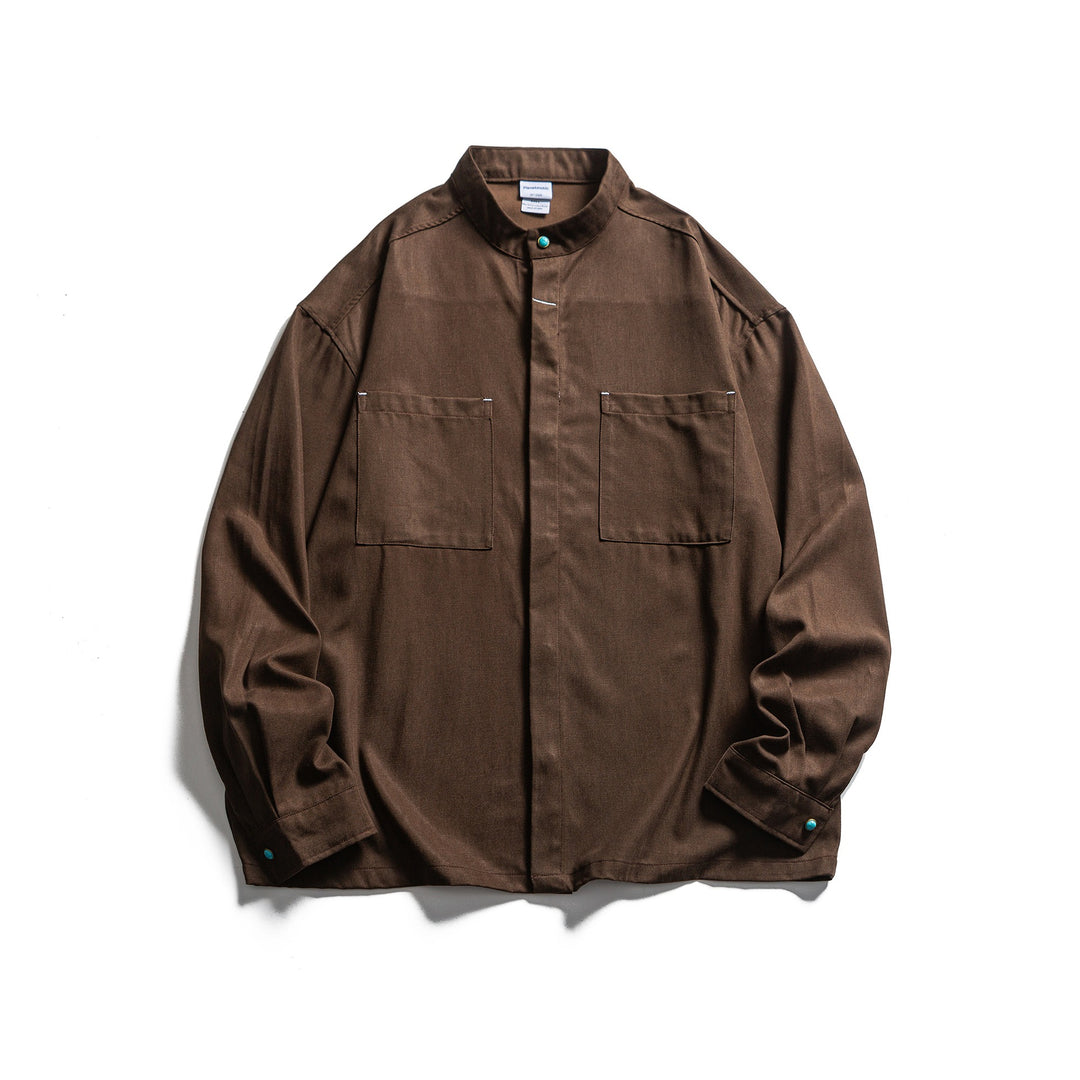 Herren Workwear-Overshirt mit Stehkragen und verdeckter Knopfleiste Echoarchiv