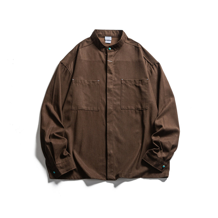 Herren Workwear-Overshirt mit Stehkragen und verdeckter Knopfleiste Echoarchiv