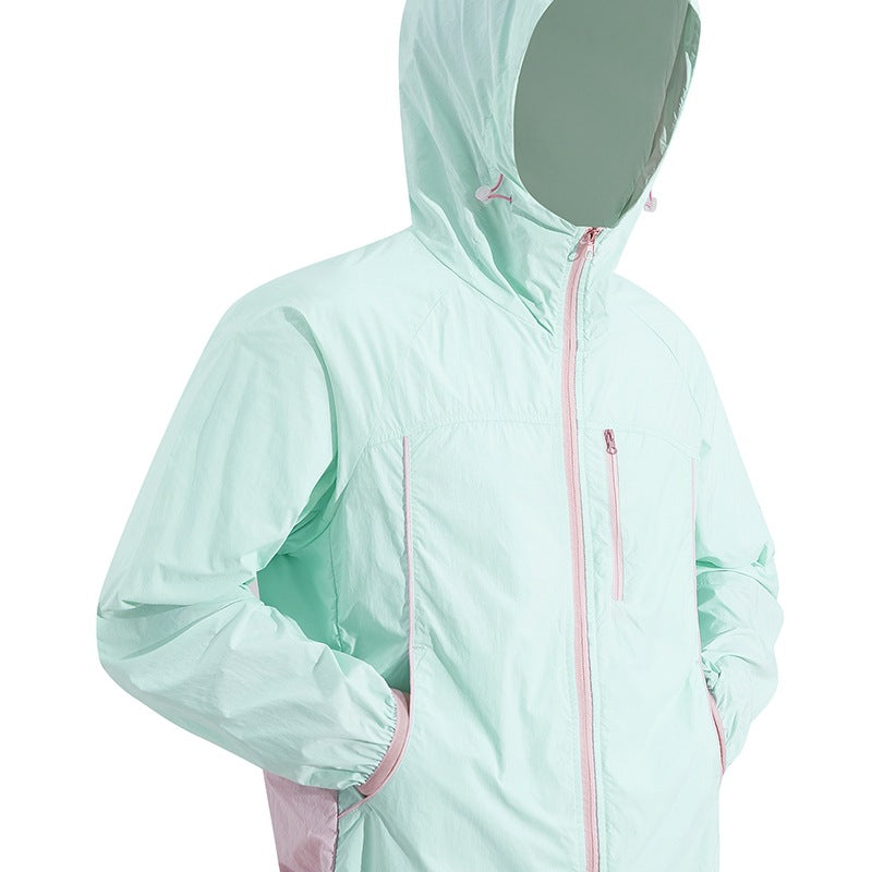 Herren Ultraleichte Kapuzenwindjacke aus Ripstop mit verstellbarem Saum & Brustreißverschluss Echoarchiv