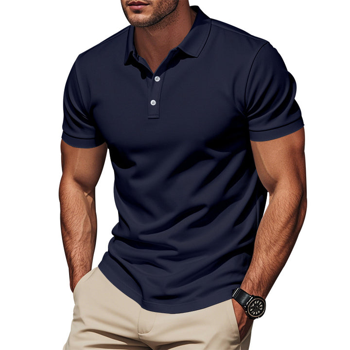 Herren Kurzarm Poloshirt aus atmungsaktivem Baumwollmix mit modernem Kragen Echoarchiv