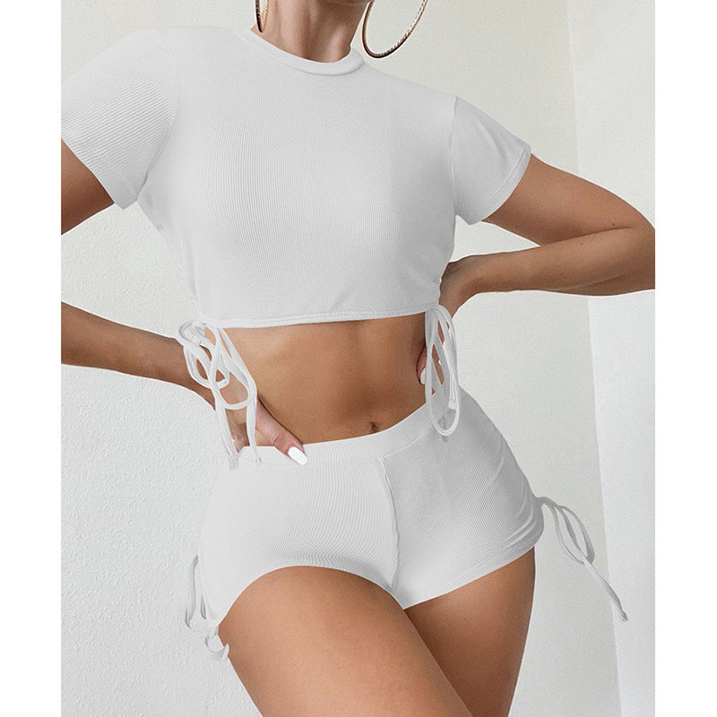 Damen Crop-Top und Shorts Set Echo Archiv