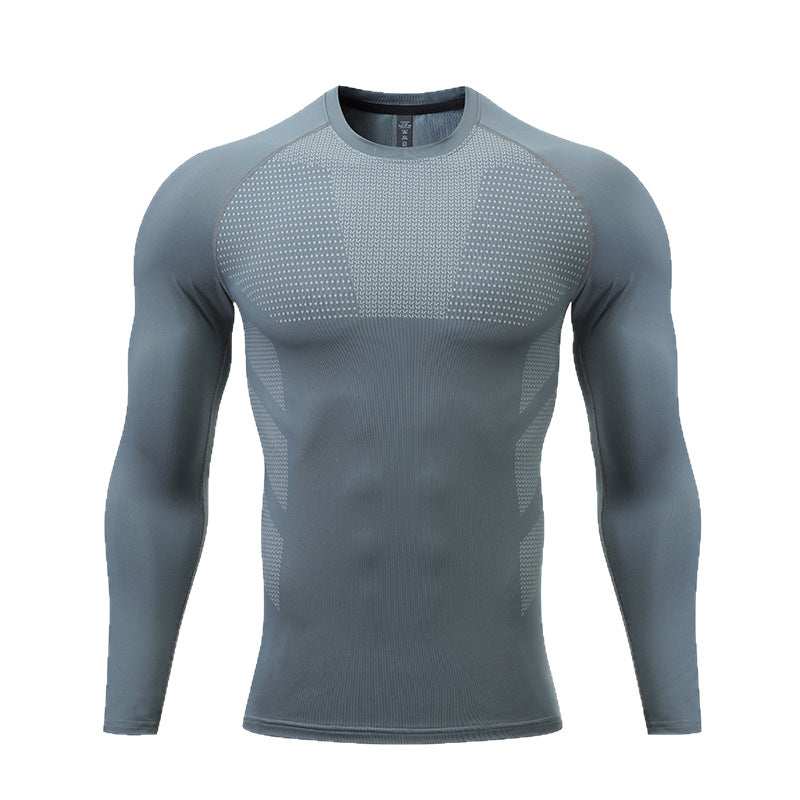 Herren Kompressions-Langarm-Sportshirt Echoarchiv