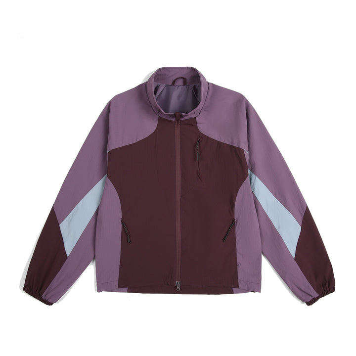 Unisex Leichte Windjacke mit hohem Kragen, Farbmix‑Paneelen und verstellbarem Saum Echoarchiv