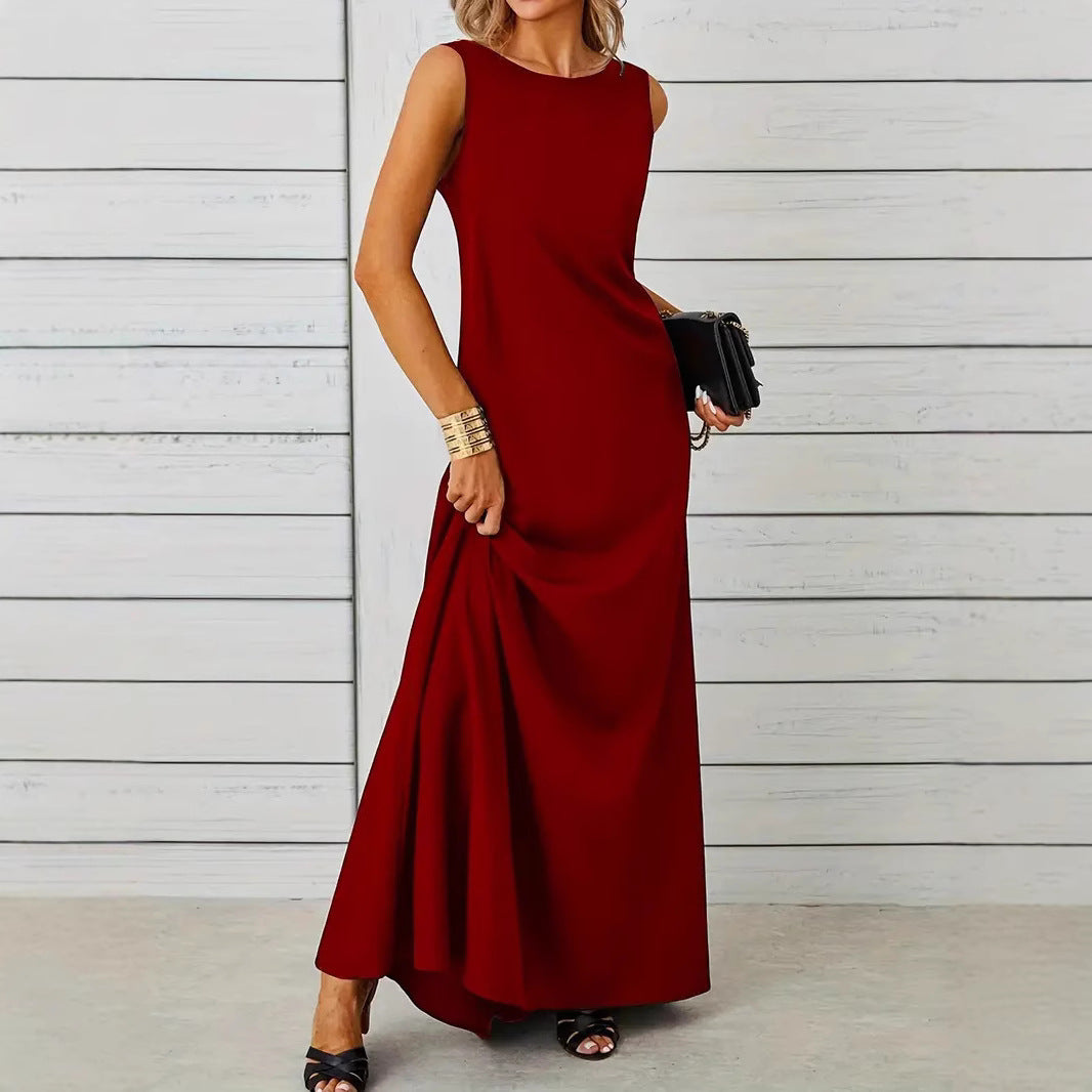 Damen elegantes Maxikleid mit schwingendem Saum und klassischem Schnitt Echo Archiv