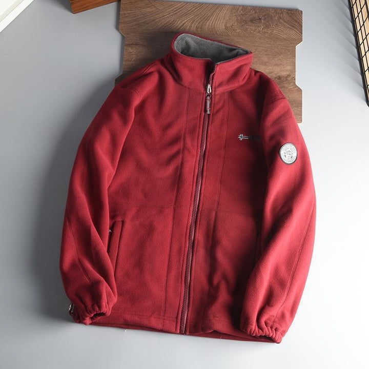 Herren Wärmende Fleecejacke mit Stehkragen, Reißverschluss und elastischen Bündchen Echo Archiv