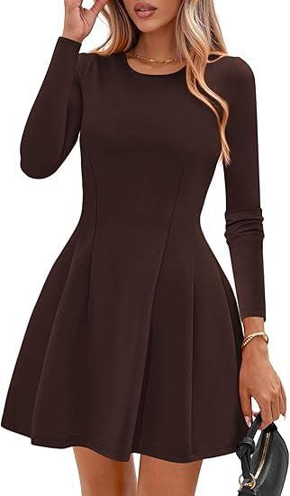 Damen A-Linien Minikleid mit langen Ärmeln Echo Archiv