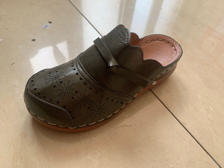 Damen Komfortable Clogs mit Filigranem Durchbruchdesign und Elegantem Riemen Echoarchiv