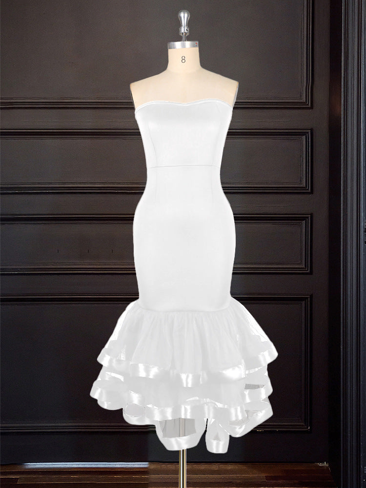 Damen Strapless Kleid mit voluminösem Rüschenrock Echo Archiv