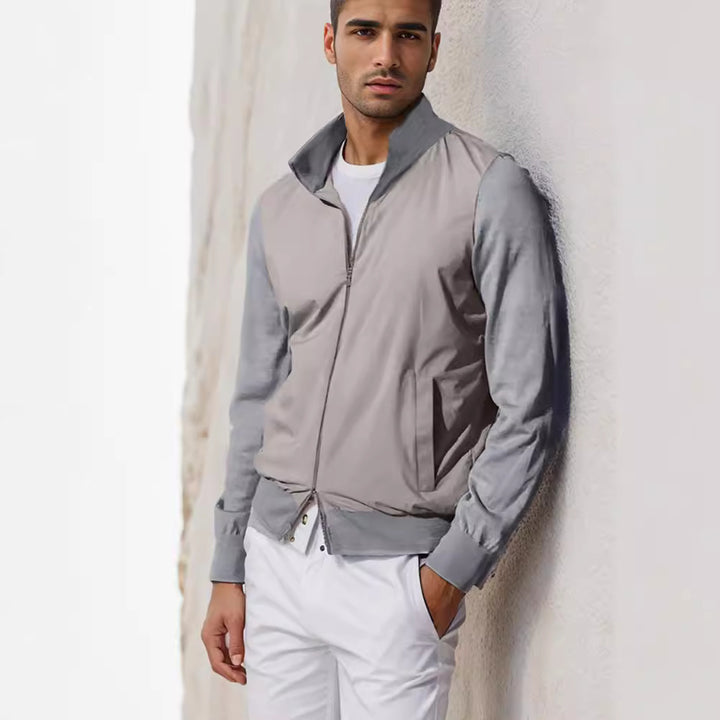 Herren elegante und funktionale Jacke mit Stehkragen und mehreren Taschen Echoarchiv