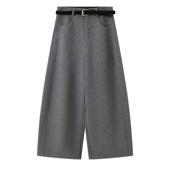 Damen Weite Wollmix-Palazzohose mit hoher Taille, Bundfalten und Eingrifftaschen Echoarchiv