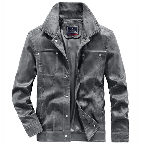 Herren Truckerjacke im Western‑Style mit Kontrastnähten und Druckknopffront Echo Archiv