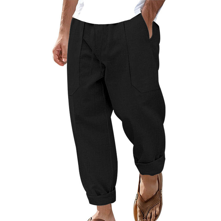 Herren lockere Leinen-Hose mit Seitentaschen Echoarchiv