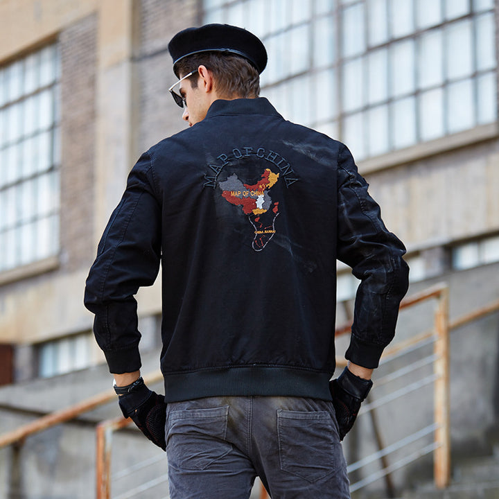 Herren Kapuzen-Canvasjacke im Military-Utility-Stil mit Camouflagemanschette und Rippbündchen Echoarchiv