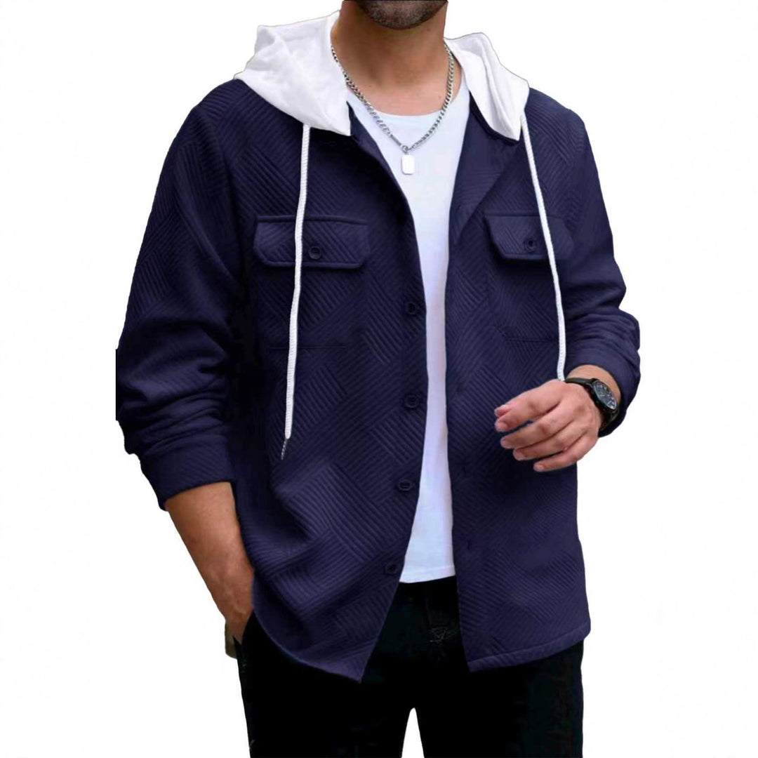 Herren lässige Hemdjacke mit Kapuzenfunktion und praktischen Taschen Echoarchiv
