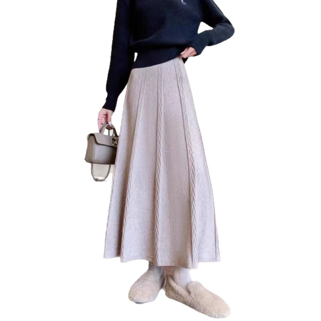 Damen Eleganter Midirock mit feinem Zopfmuster Echo Archiv