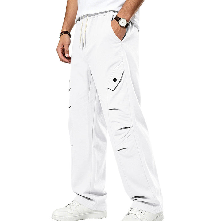 Herren Lässige Cargo-Jogginghose mit Kordelzug und Cut-Out-Details – Bravaro